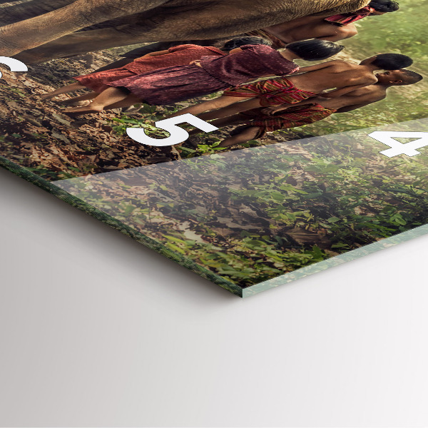 Horloge murale carrée Enfants conduisant un éléphant