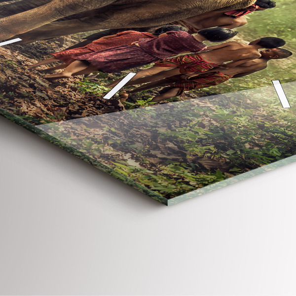 Horloge murale carrée Enfants conduisant un éléphant