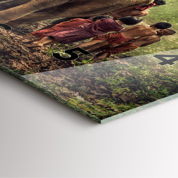 Horloge murale carrée Enfants conduisant un éléphant