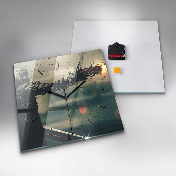 Horloge murale carrée 'Jeu d''arme mortelle'