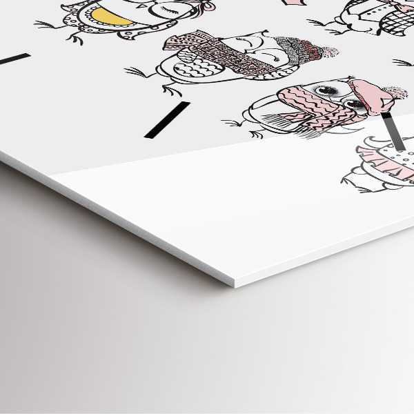 Horloge murale carrée Affiche vintage de hibou