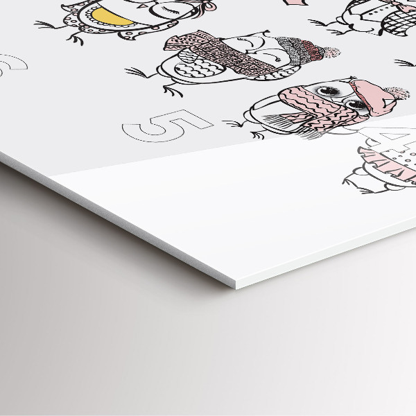 Horloge murale carrée Affiche vintage de hibou