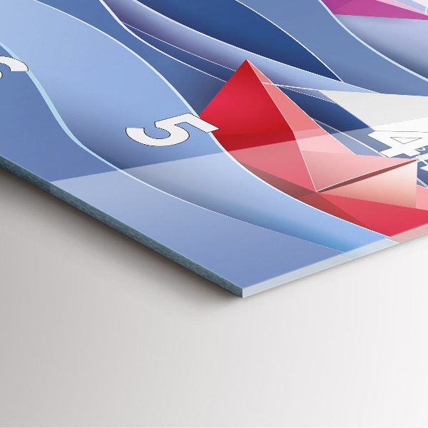 Horloge murale carrée Voiliers colorés en origami