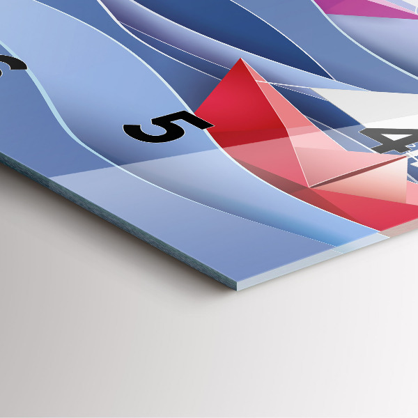 Horloge murale carrée Voiliers colorés en origami