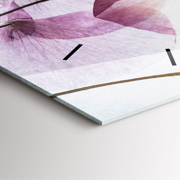 Horloge murale carrée Fleurs de pavot séchées