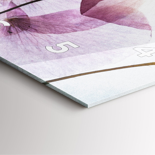 Horloge murale carrée Fleurs de pavot séchées