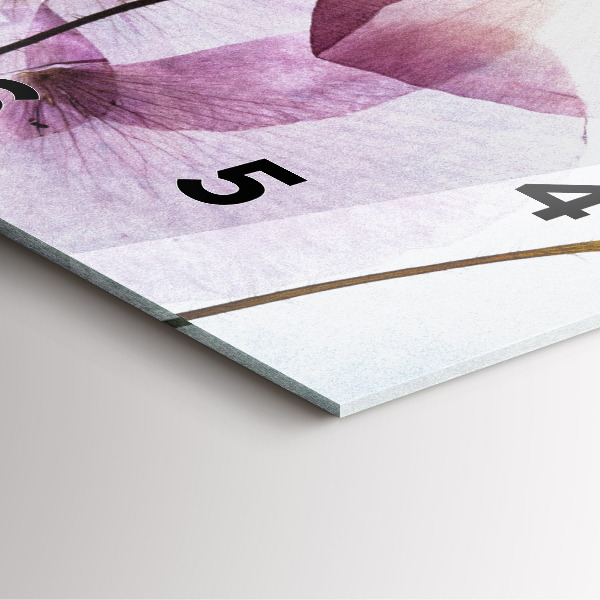 Horloge murale carrée Fleurs de pavot séchées