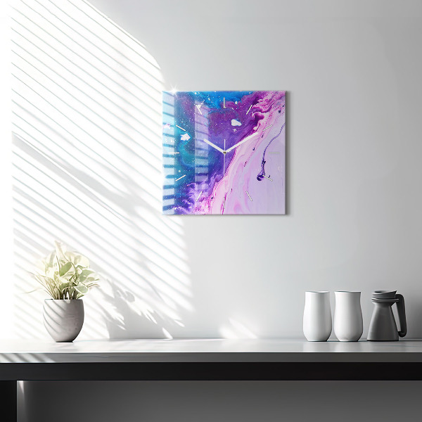 Horloge murale carrée Fond coloré