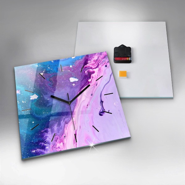 Horloge murale carrée Fond coloré