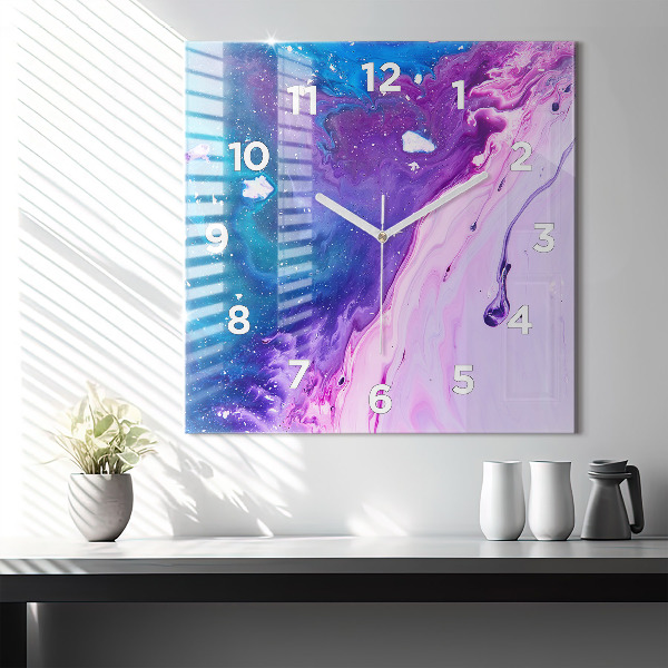 Horloge murale carrée Fond coloré