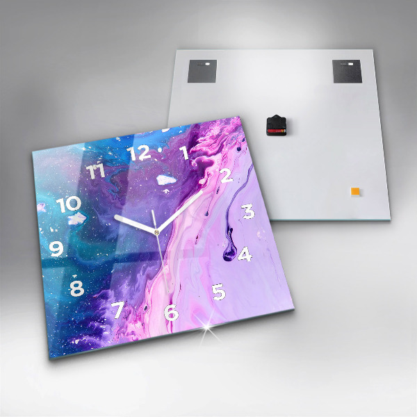 Horloge murale carrée Fond coloré