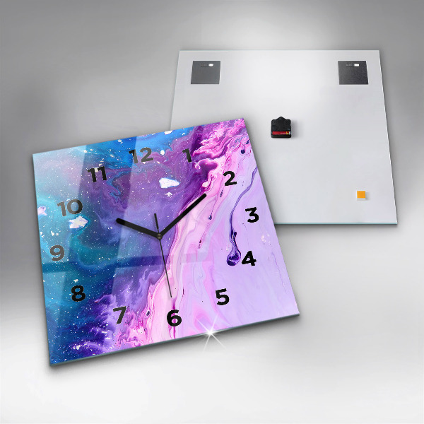 Horloge murale carrée Fond coloré