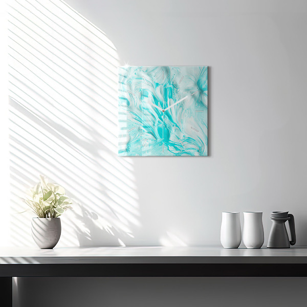 Horloge murale carrée Abstraction bleue