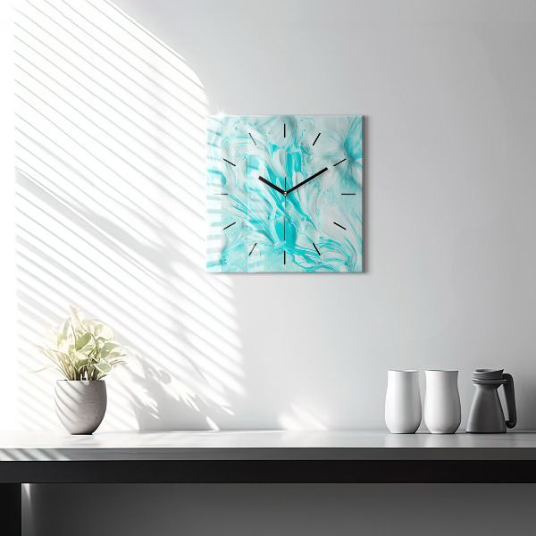 Horloge murale carrée Abstraction bleue