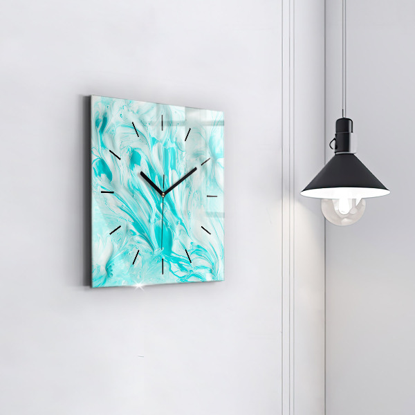 Horloge murale carrée Abstraction bleue