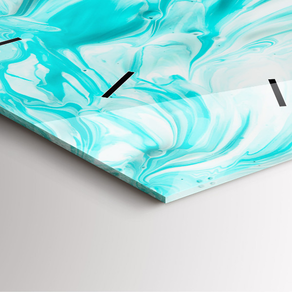 Horloge murale carrée Abstraction bleue
