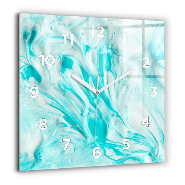 Horloge murale carrée Abstraction bleue