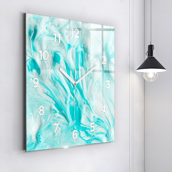 Horloge murale carrée Abstraction bleue