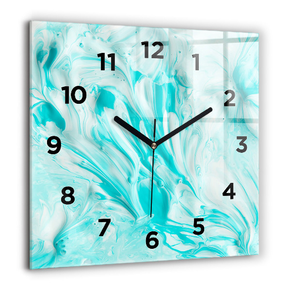 Horloge murale carrée Abstraction bleue