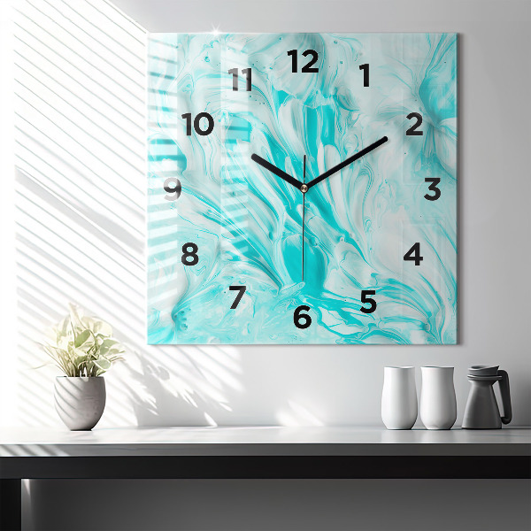 Horloge murale carrée Abstraction bleue