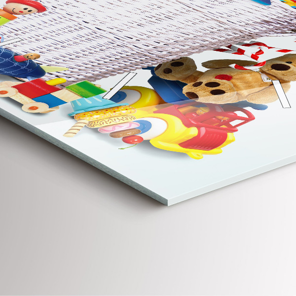 Horloge murale carrée Panier en osier avec jouets