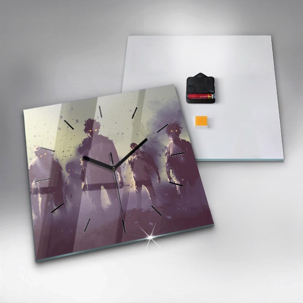 Horloge murale carrée Zombies la nuit - Halloween