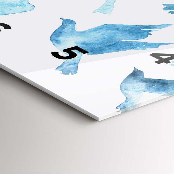 Horloge murale carrée Oiseaux bleus volants