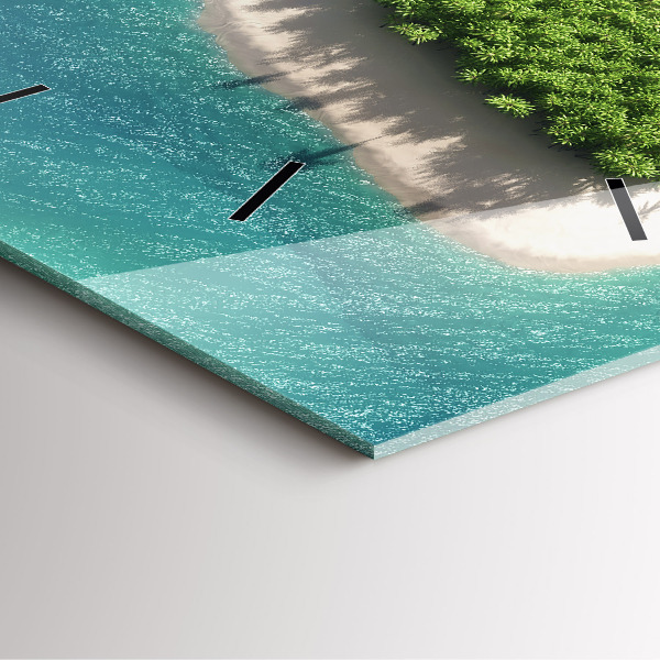 Horloge murale carrée Île du Cœur