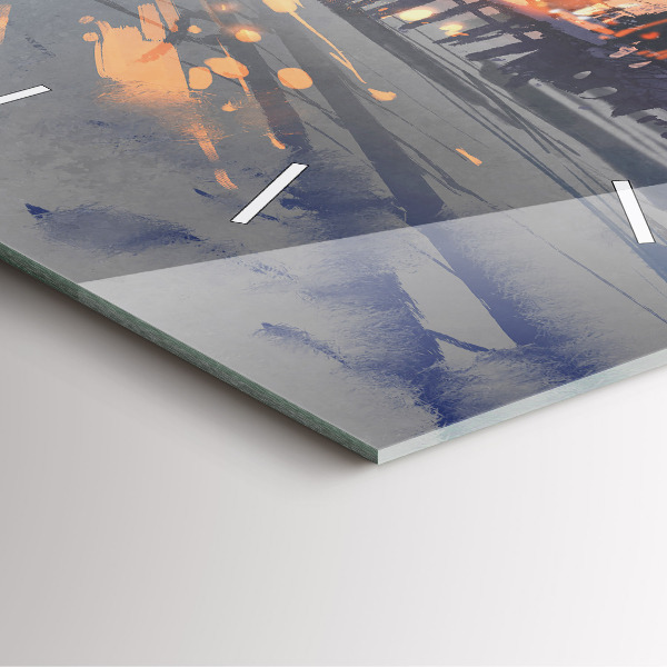 Horloge murale carrée 'Paysage d''arbres d''hiver'