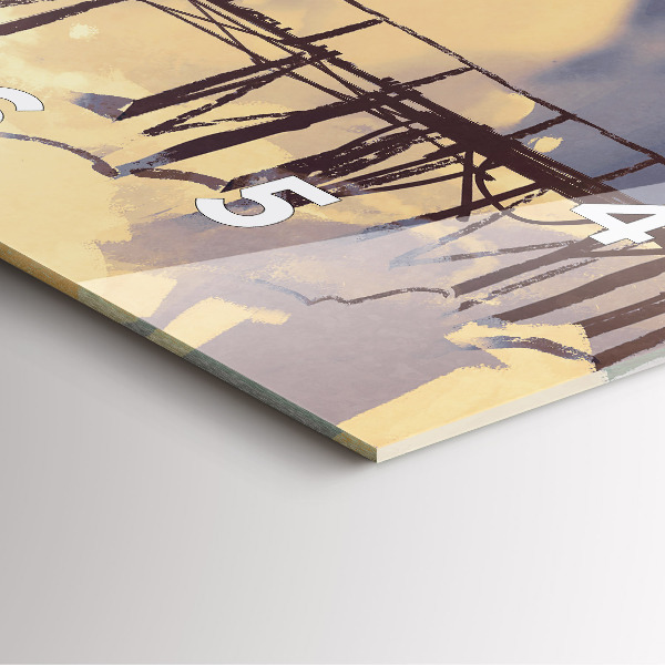 Horloge murale carrée 'L''homme sur le vieux pont'