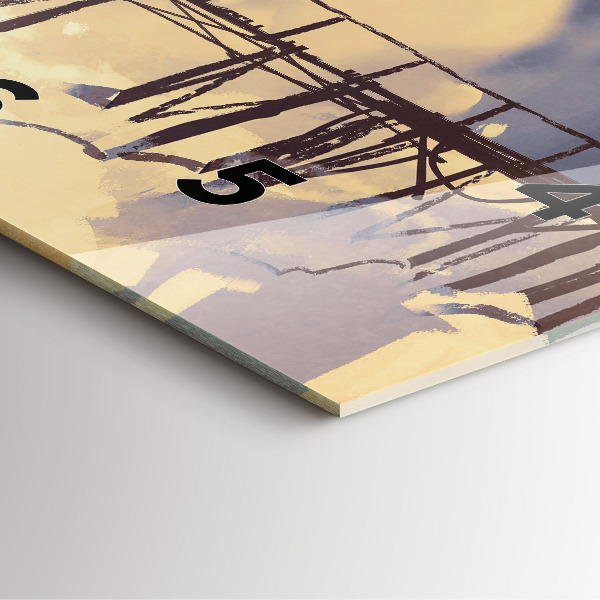 Horloge murale carrée 'L''homme sur le vieux pont'