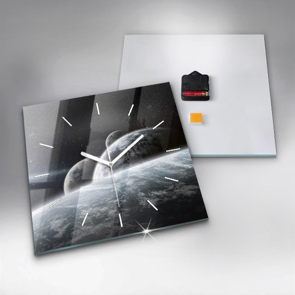 Horloge murale carrée 'L''espace et les planètes'