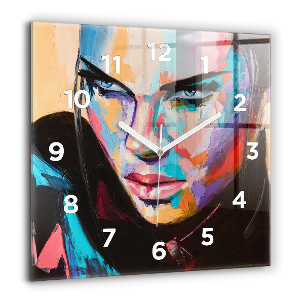 Horloge murale carrée 'Portrait d''une femme'