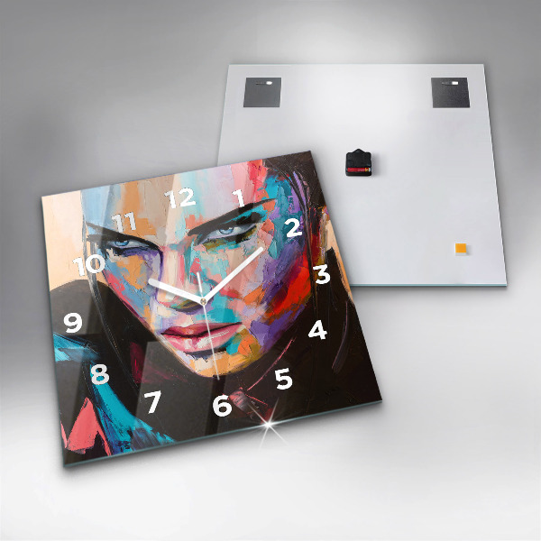 Horloge murale carrée 'Portrait d''une femme'