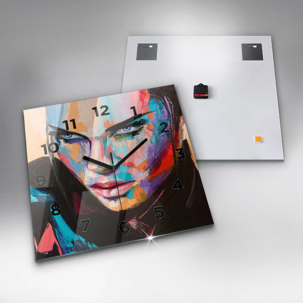 Horloge murale carrée 'Portrait d''une femme'