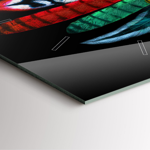 Horloge murale carrée 'Plumes d''oiseaux colorées'