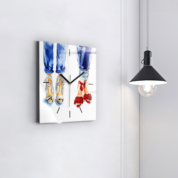 Horloge murale carrée Talons hauts pour femmes