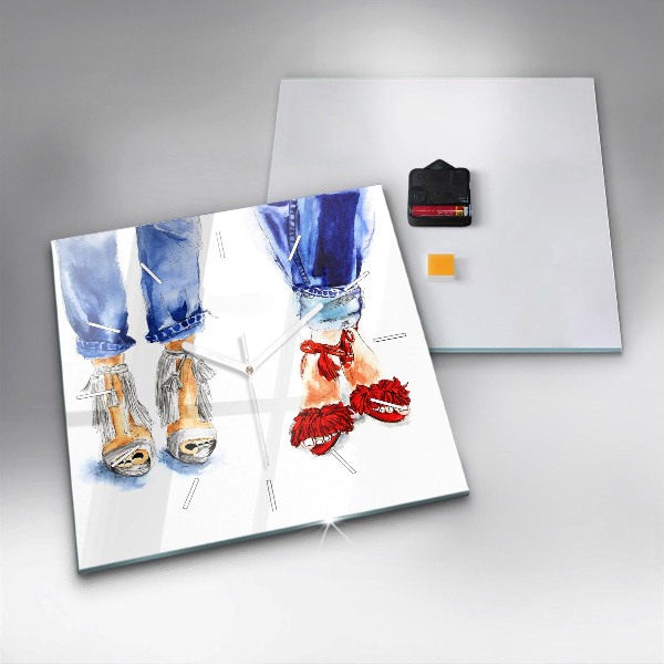 Horloge murale carrée Talons hauts pour femmes