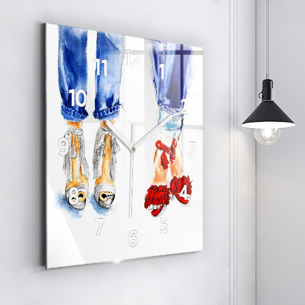 Horloge murale carrée Talons hauts pour femmes