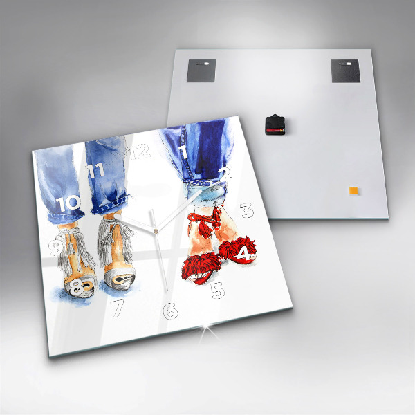 Horloge murale carrée Talons hauts pour femmes