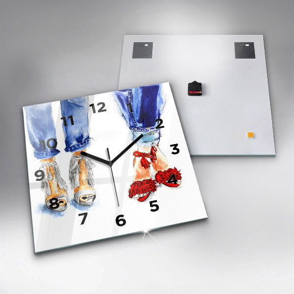 Horloge murale carrée Talons hauts pour femmes