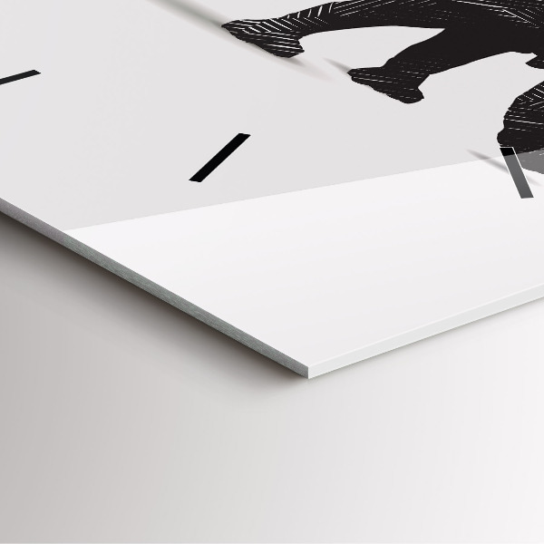 Horloge murale carrée Dessin au trait de rhinocéros