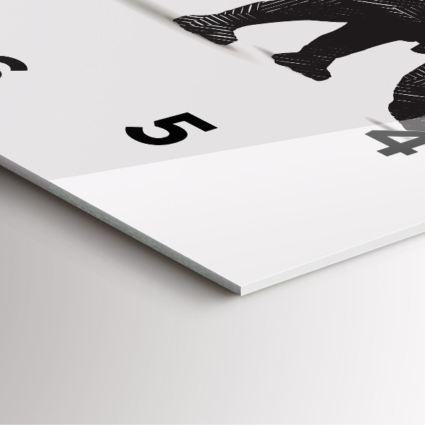 Horloge murale carrée Dessin au trait de rhinocéros