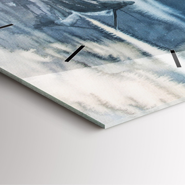 Horloge murale carrée Pêcheur sur le lac