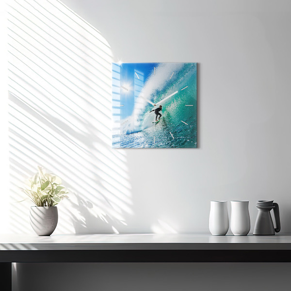 Horloge murale carrée Surf à Hawaï