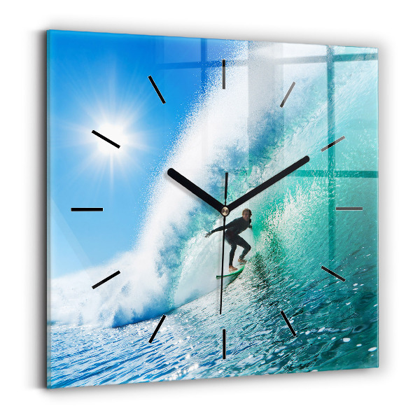 Horloge murale carrée Surf à Hawaï
