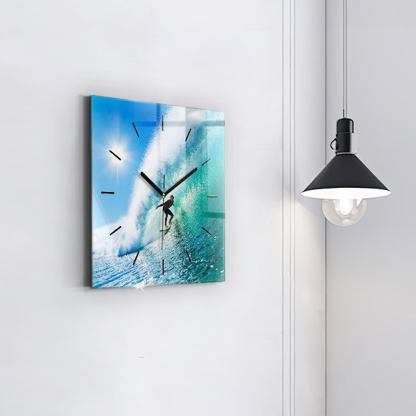 Horloge murale carrée Surf à Hawaï