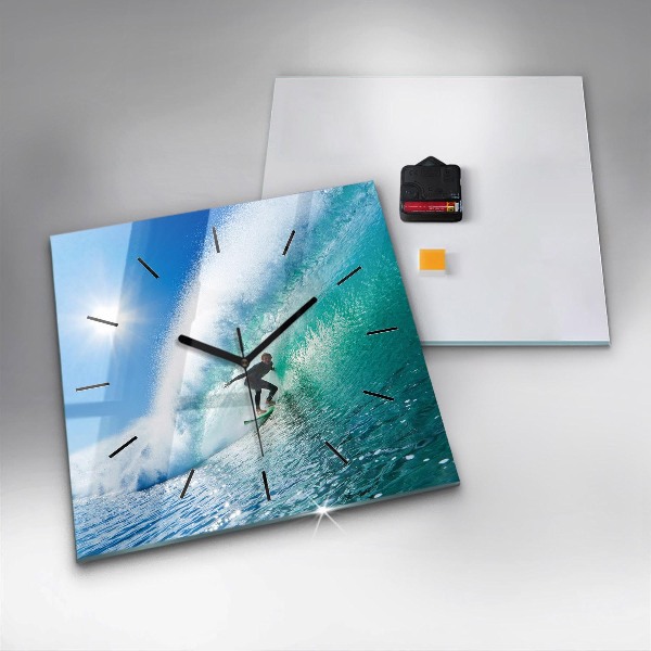 Horloge murale carrée Surf à Hawaï