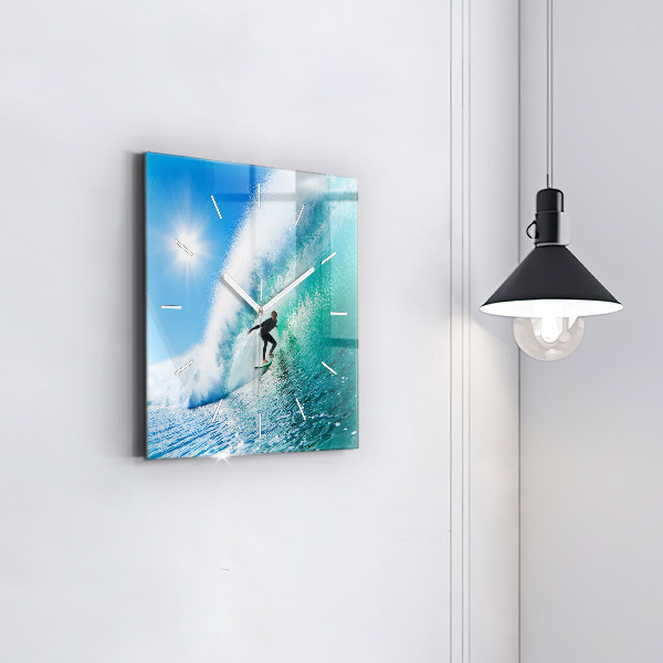Horloge murale carrée Surf à Hawaï