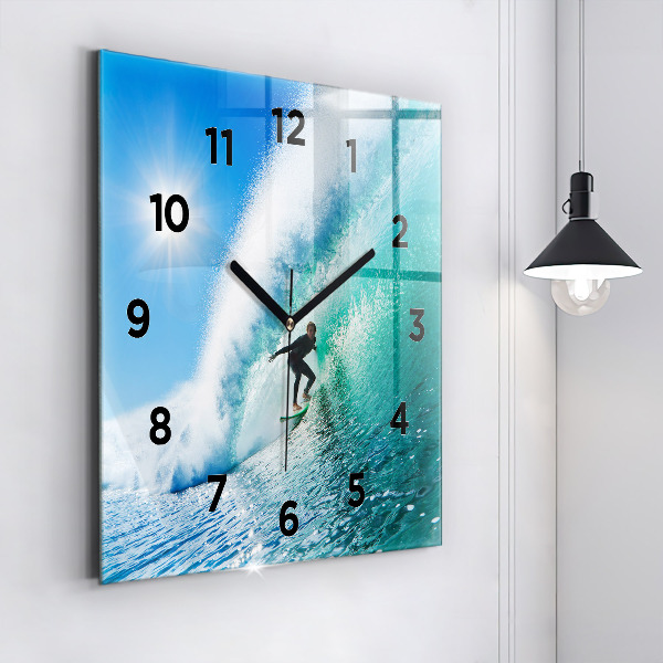 Horloge murale carrée Surf à Hawaï